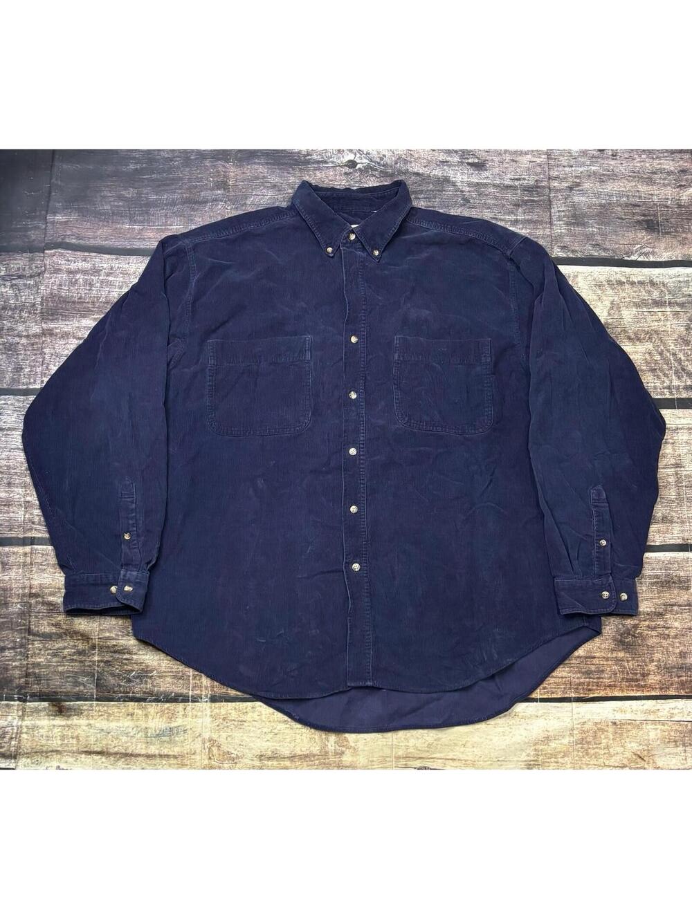 VTG Northwest Territory Shirt Mens 2XL Corduroy Blue Cotton Pockets